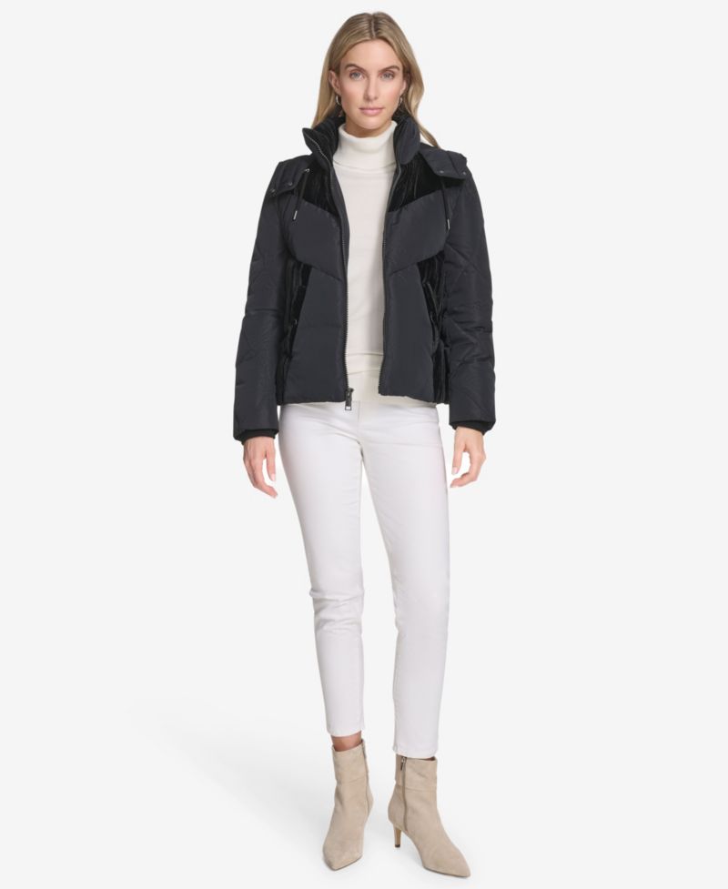 Women's Tayte Mixed Media Hooded Puffer Jacket