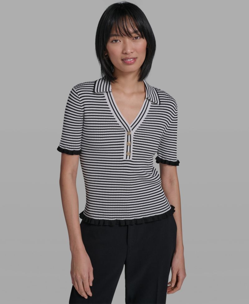 Women's Collared Short-Sleeve Sweater