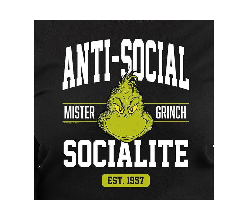 Trendy Plus Size Grinch Anti-Social Graphic Pullover T-shirt