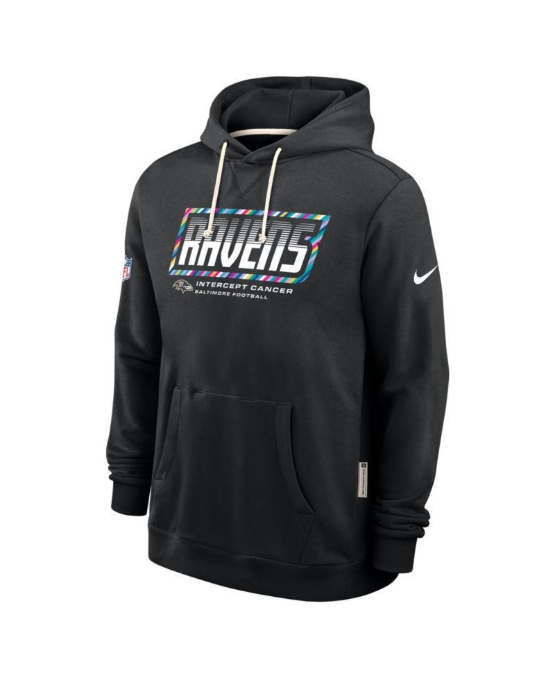 Men's Black Baltimore Ravens 2026 NFL Cruical Catch Sideline Dri-Fit Pullover Hoodie