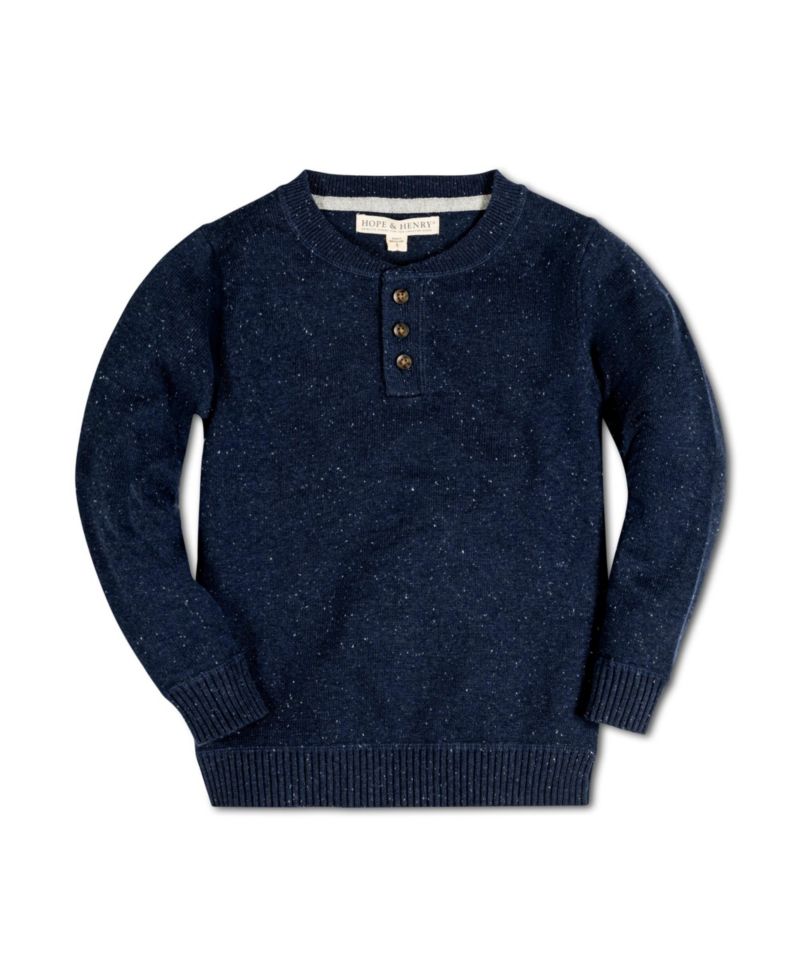 Baby Boys Hope and Henry Long Sleeve Zip Henley Pullover Sweater