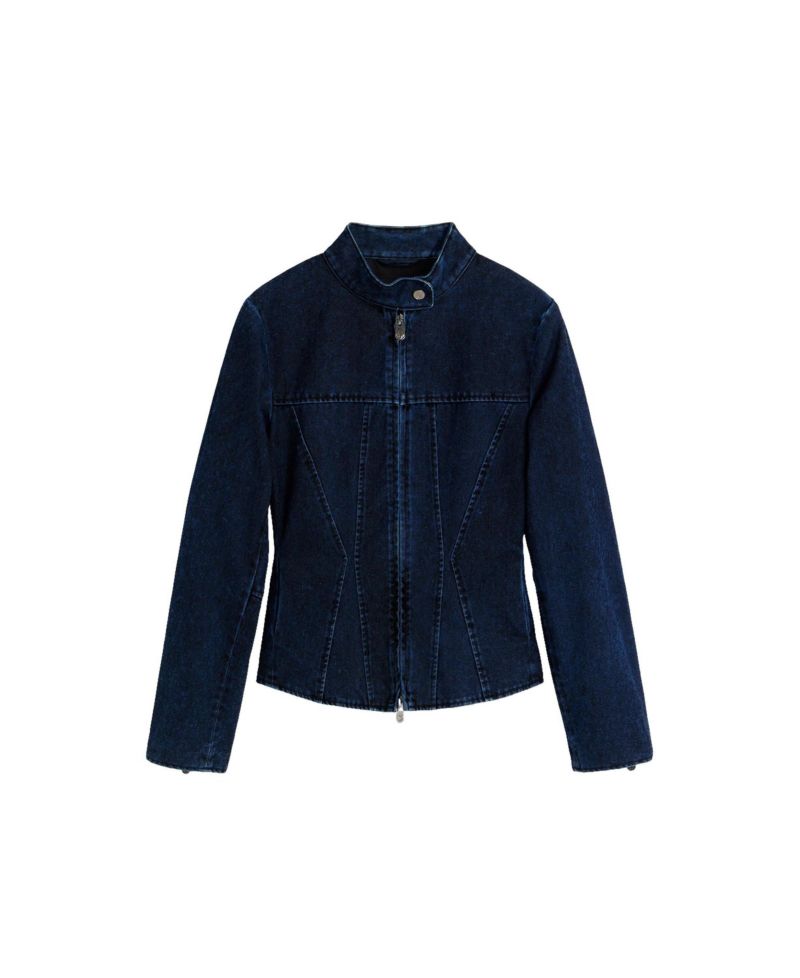 Women's Long-Sleeve Denim Zip-Up Jacket