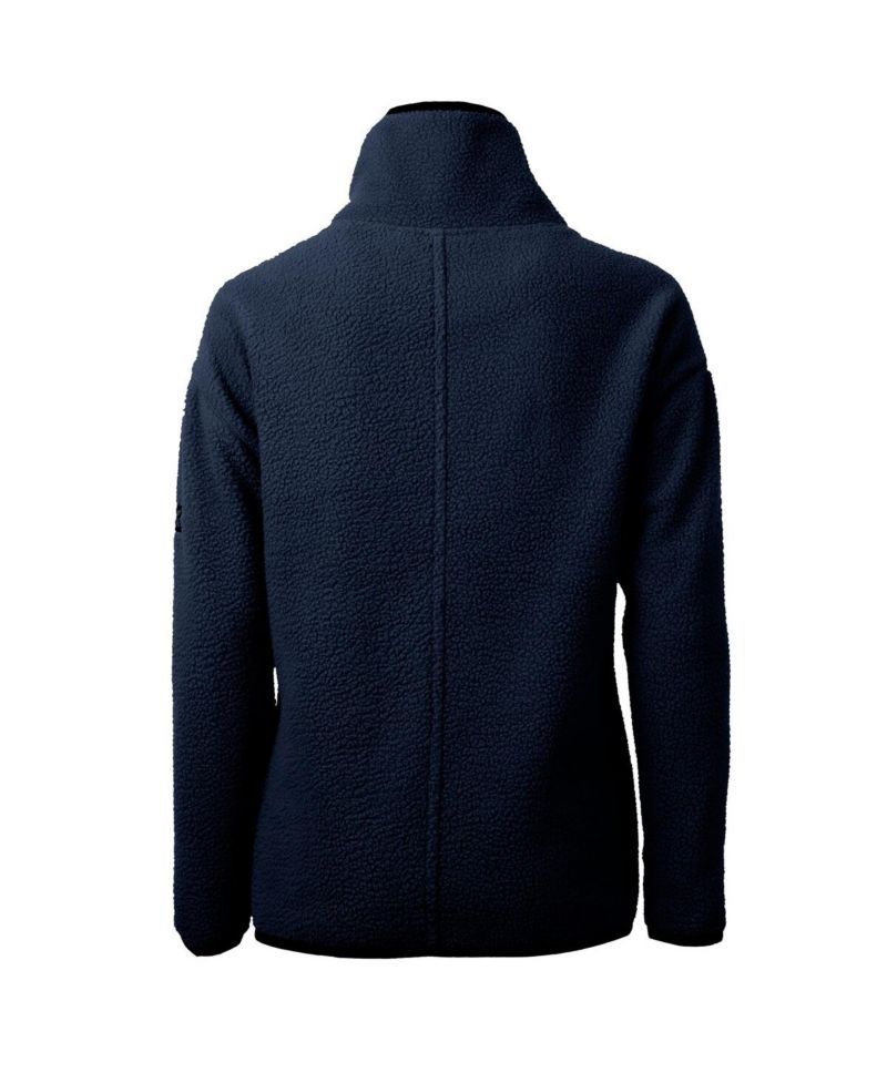 Women's Navy Detroit Tigers Cascade Eco Sherpa Fleece Quarter-Zip Pullover Jacket
