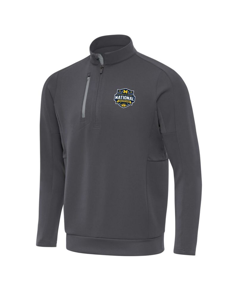 Men's Gray Michigan Wolverines 2026 NCAA Men's Basketball National Champions Generation Quarter-Zip Pullover