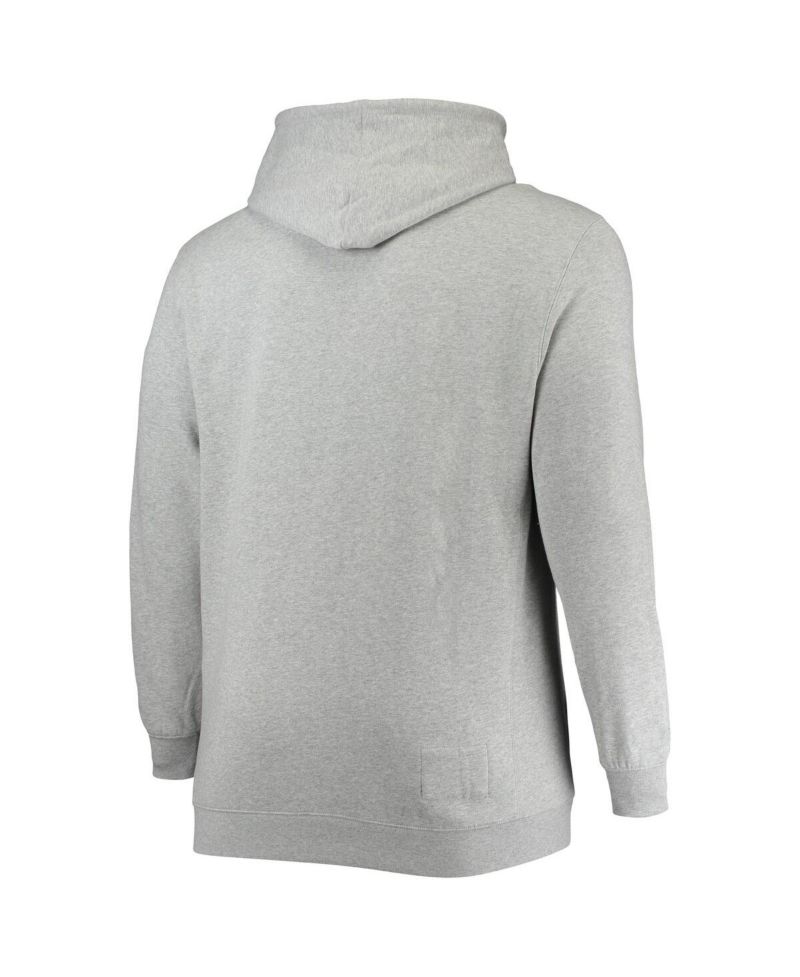 Men's Heather Gray Chicago Bulls Hardwood Classics Big and Tall Throwback Pullover Hoodie