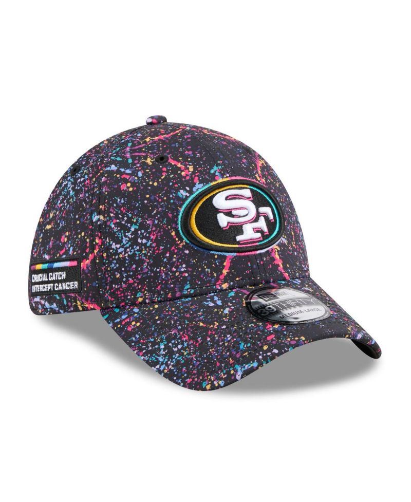 Men's Black San Francisco 49ers 2025 NFL Crucial Catch 39THIRTY Flex Hat