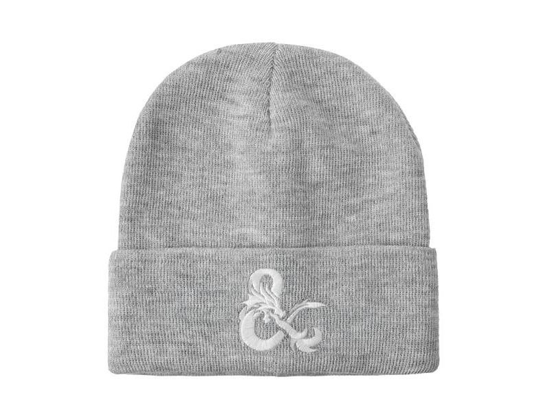 Men's Dungeons and Dragons Ampersand Logo Embroidery Heather Gray Acrylic Knit Cuff Beanie