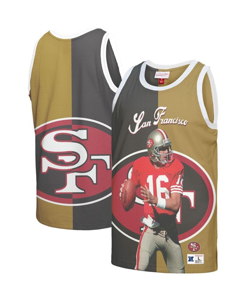 Men's Joe Montana Black, Gold San Francisco 49ers Retired Player Graphic Tank Top