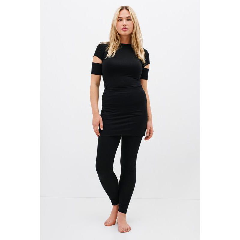 Women's Burke High-Waisted Foldover-Skirt Jersey Leggings