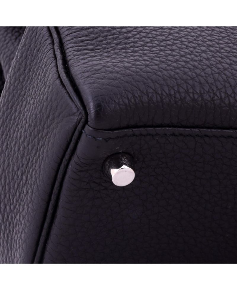 Kelly 25 Handbag Black Togo with Palladium Hardware
