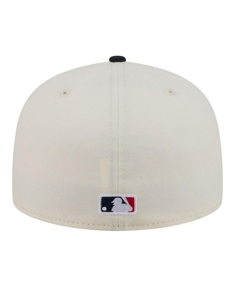 Men's Cream/Navy Atlanta Braves Bullpen Cart 59FIFTY Fitted Hat