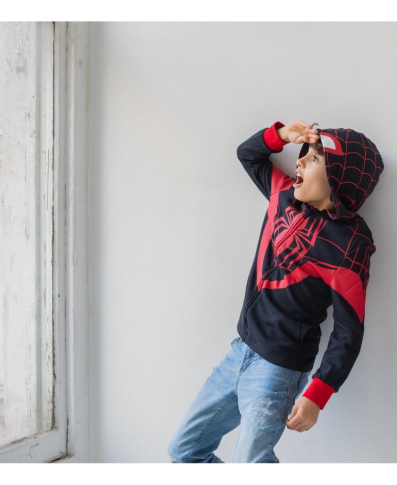 Toddler Boys Spider-Man Spider-Verse Venom Zip Up Hoodie to