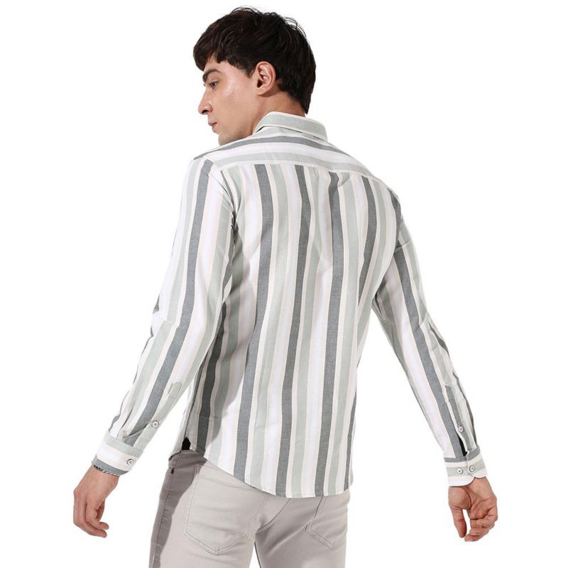 Men's Multitrack Striped Button Up Shirt