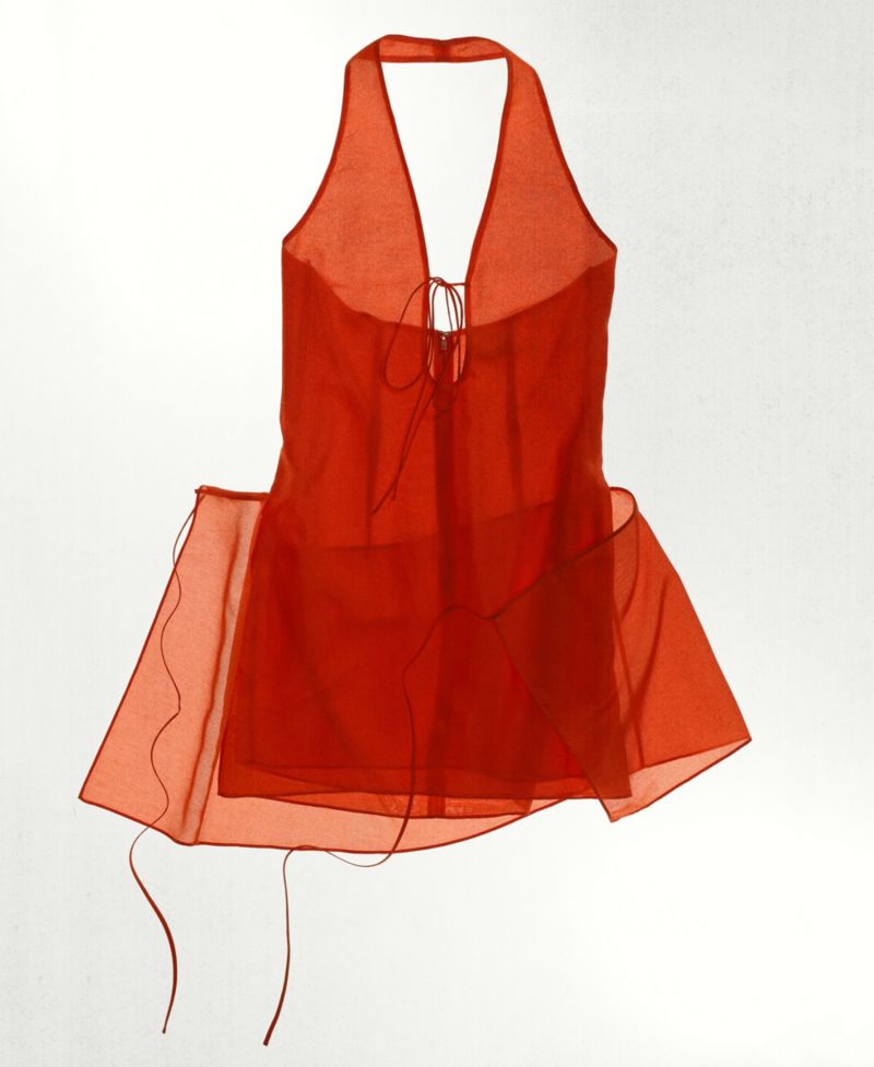 Women's Halter Bows Silk Overlay Dress
