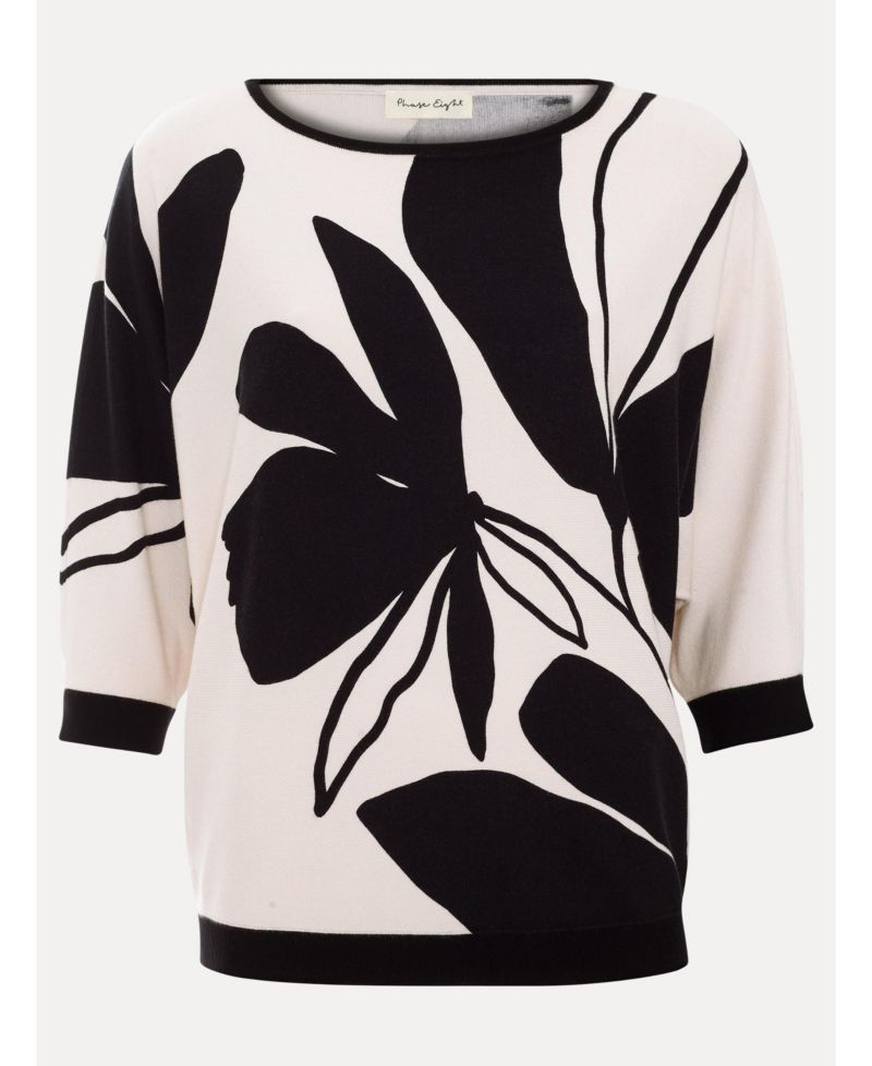 Women's Printed Round Neck Knit Faith Jumper