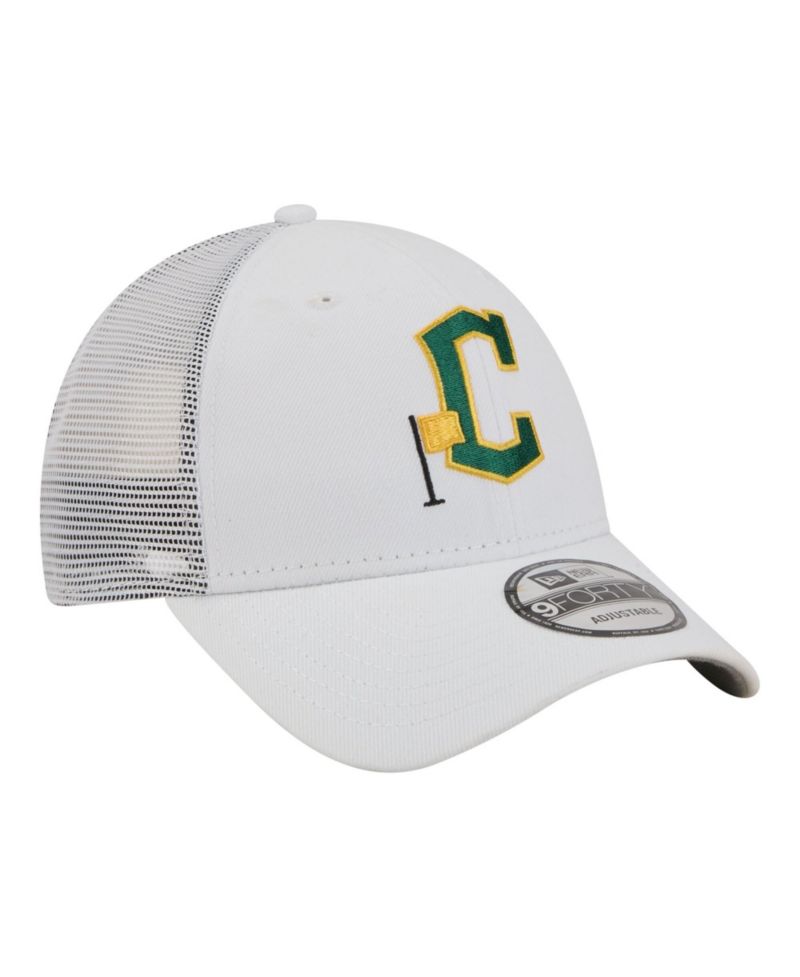 Men's White Cleveland Guardians Flag 9FORTY Trucker Adjustable Hat