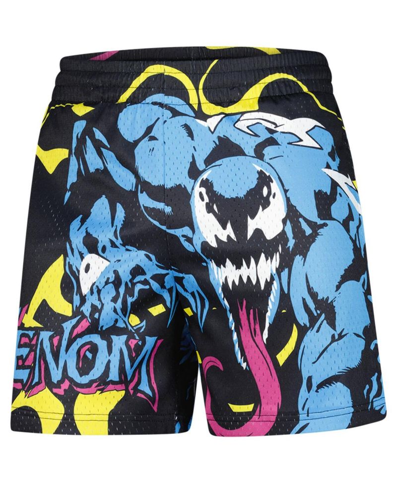 Men's Black Venom Big Print Mesh Shorts