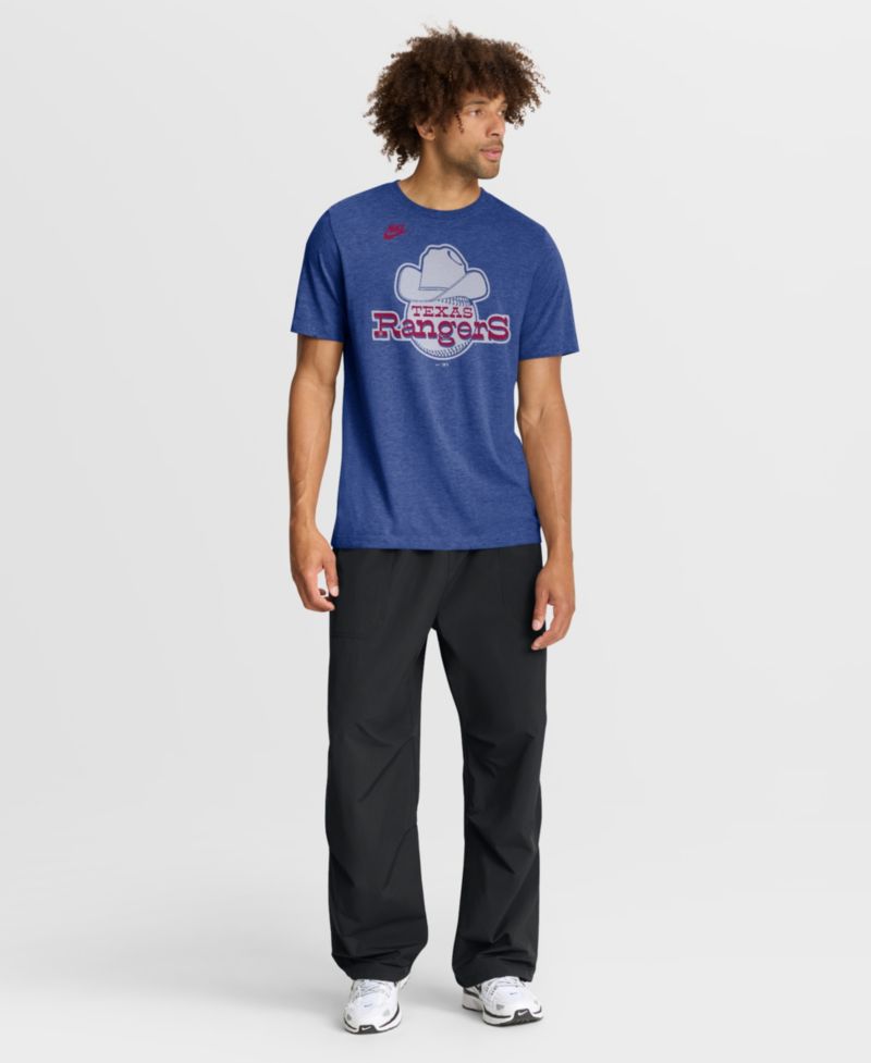 Men's Heather Royal Texas Rangers Cooperstown Logo Tri-Blend T-Shirt