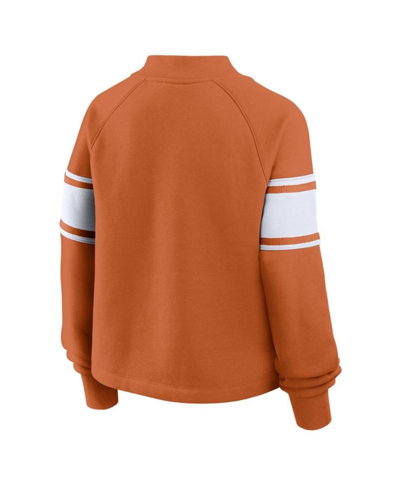 Women's Texas Orange Texas Longhorns Oversized Hometown Premium Punt Coverage Raglan Pullover Sweatshirt