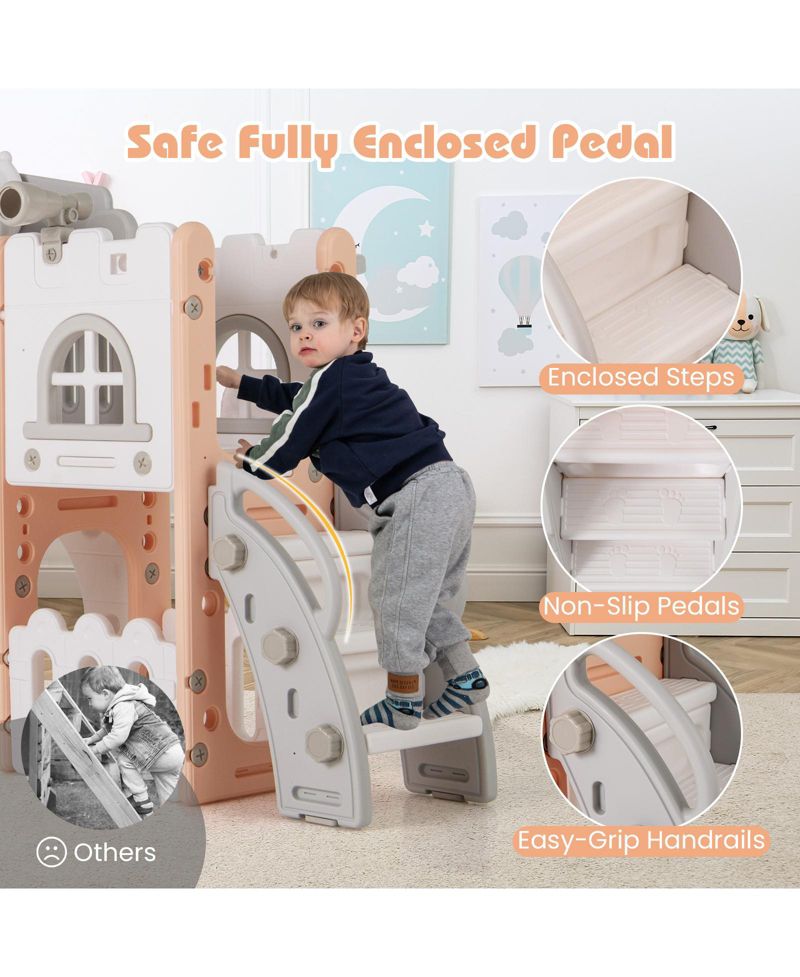 Toddler Multi-Functional Playground Slide Set with Tunnel