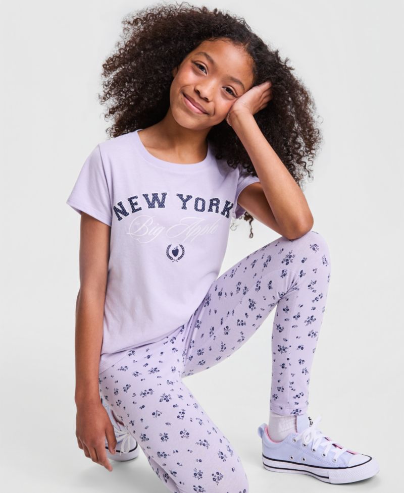 Girls' XS-XL Femme Floral-Print Leggings