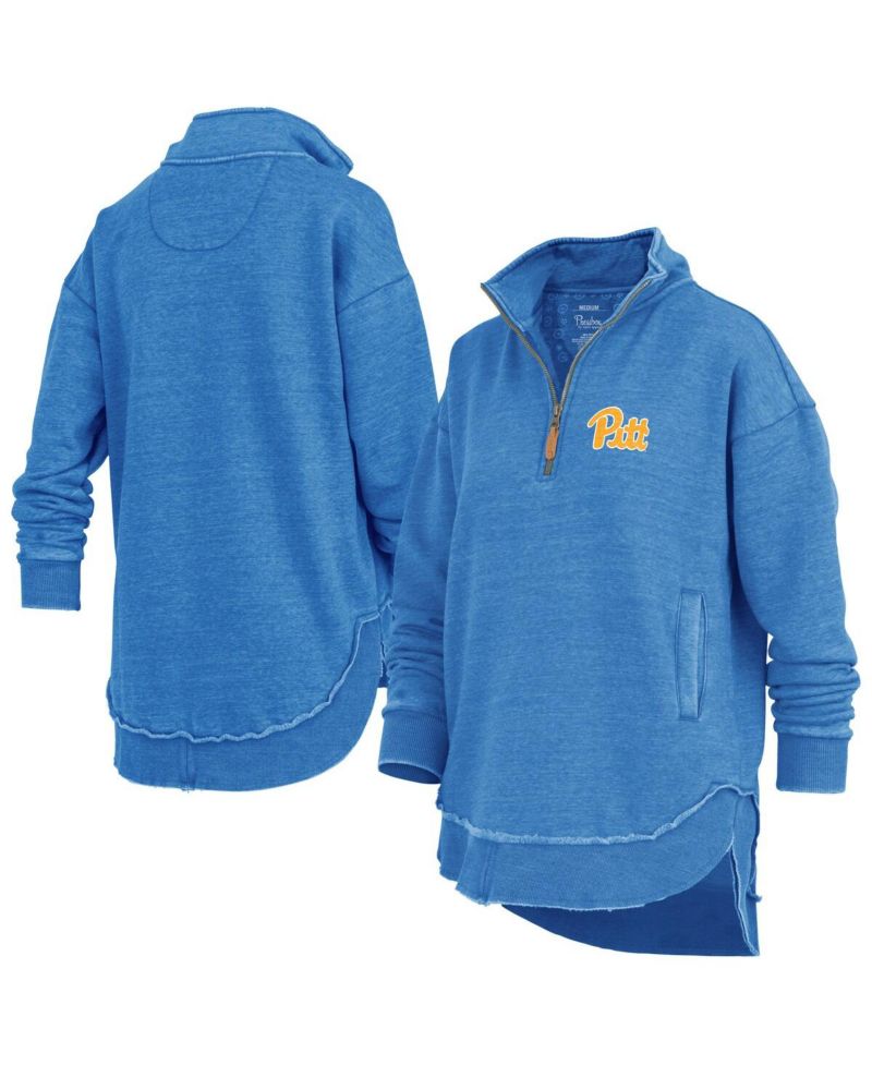 Women's Royal Pitt Panthers Northfork Sojourn Poncho Quarter-Zip Sweatshirt