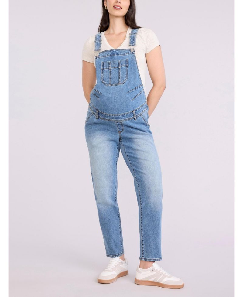 Women's Relaxed Fit Maternity Denim Overall - Motherhood Maternity