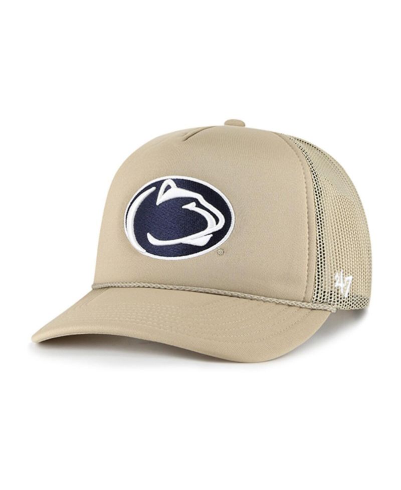 Men's Khaki Penn State Nittany Lions Foam Front Mesh Trucker Snapback Hat