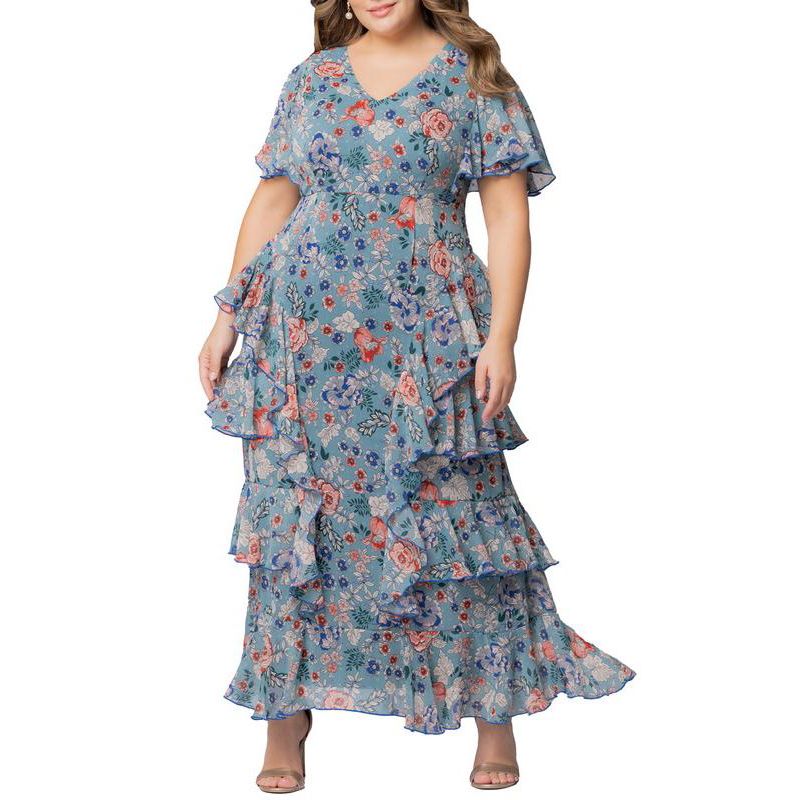 Plus Size Tour de Flounce Evening Gown