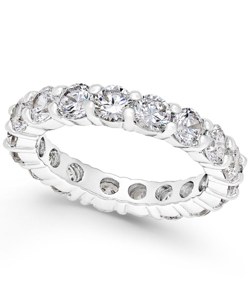 Crystal All-Around Ring in Fine Silver Plate