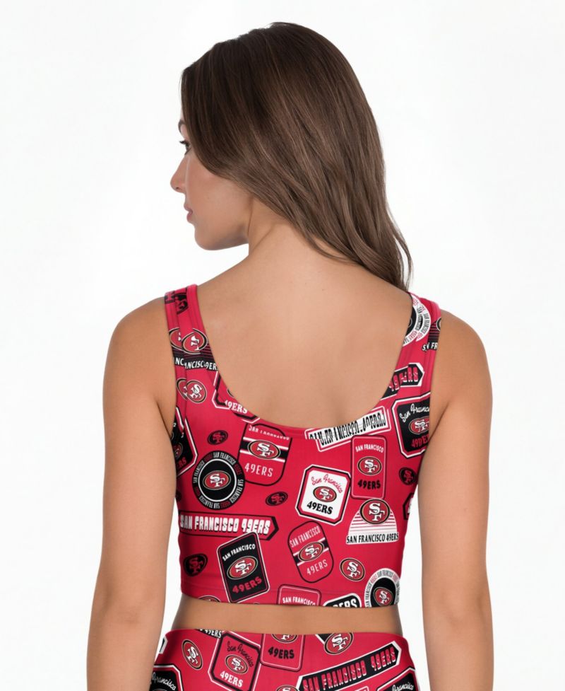 Women's San Francisco 49ers Wireless Scoop Neck Grady Allover Print Bralette