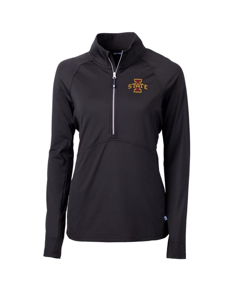Women's Black Iowa State Cyclones Adapt Eco Knit Half-Zip Pullover Jacket