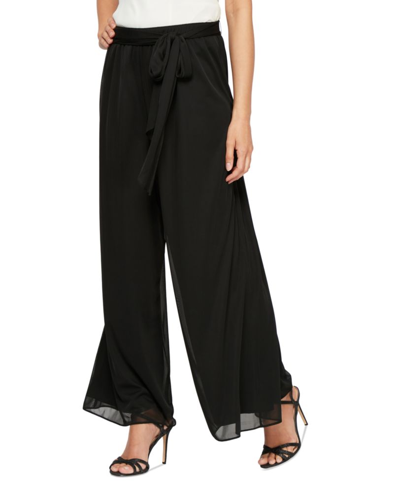 Women's Sash-Belt Wide-Leg Pants
