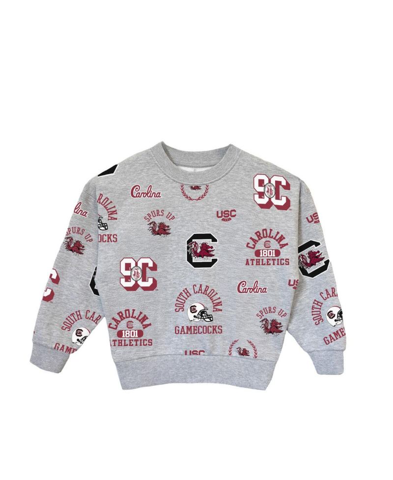 Big Girls Gray South Carolina Gamecocks Always on Repeat Pullover Sweatshirt
