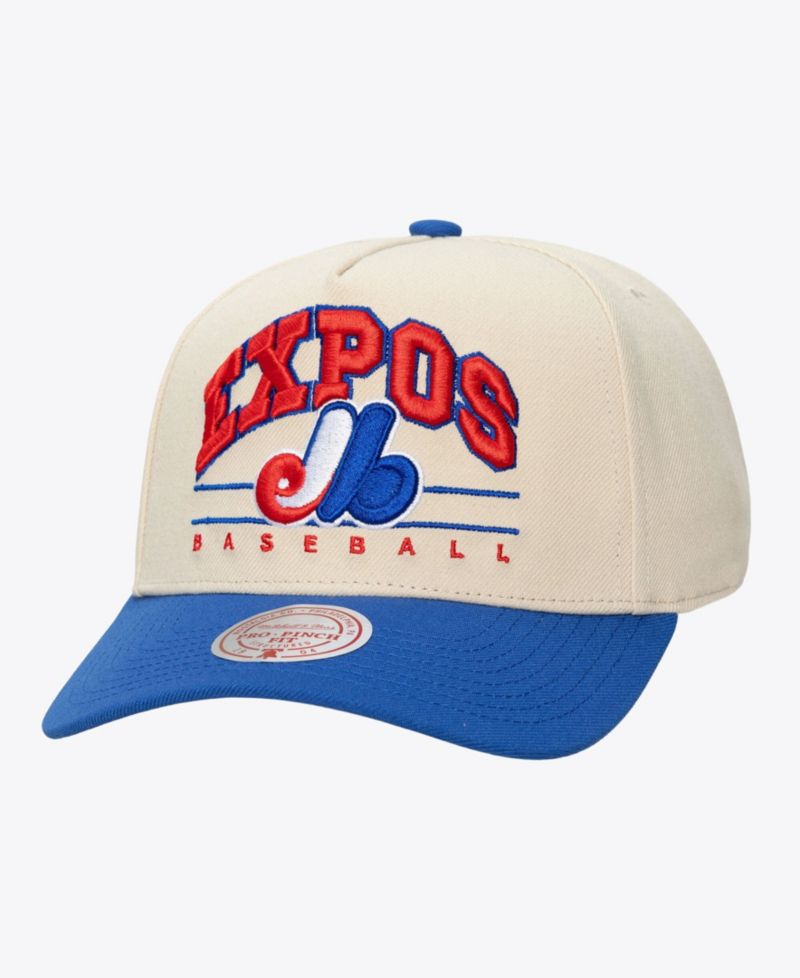 Men's and Women's Cream Montreal Expos Retro Arch Pro Pinch Adjustable Hat