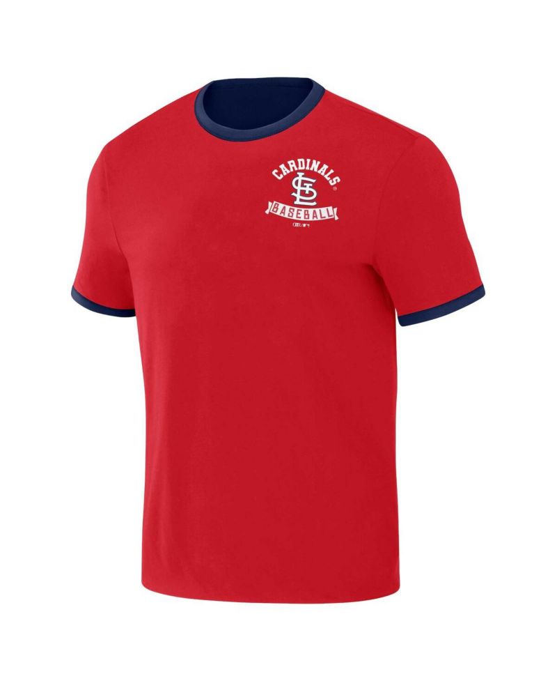 Men's Darius Rucker Collection by Red, Navy Distressed St. Louis Cardinals Two-Way Ringer Reversible T-shirt