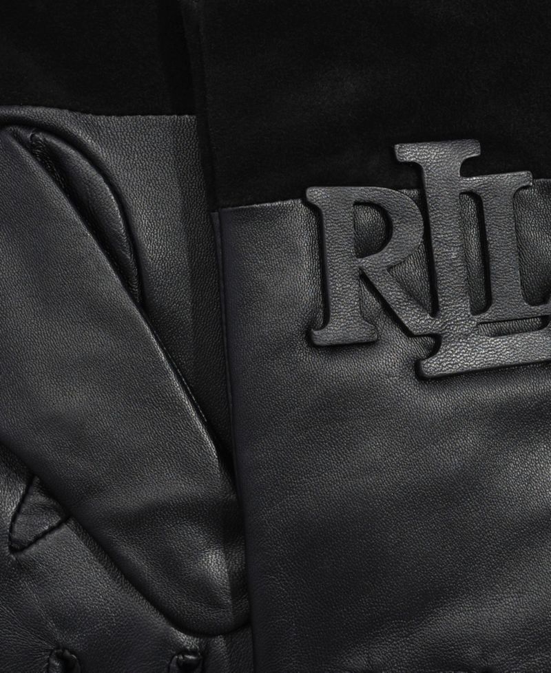 Raised Logo Leather Touch Gloves