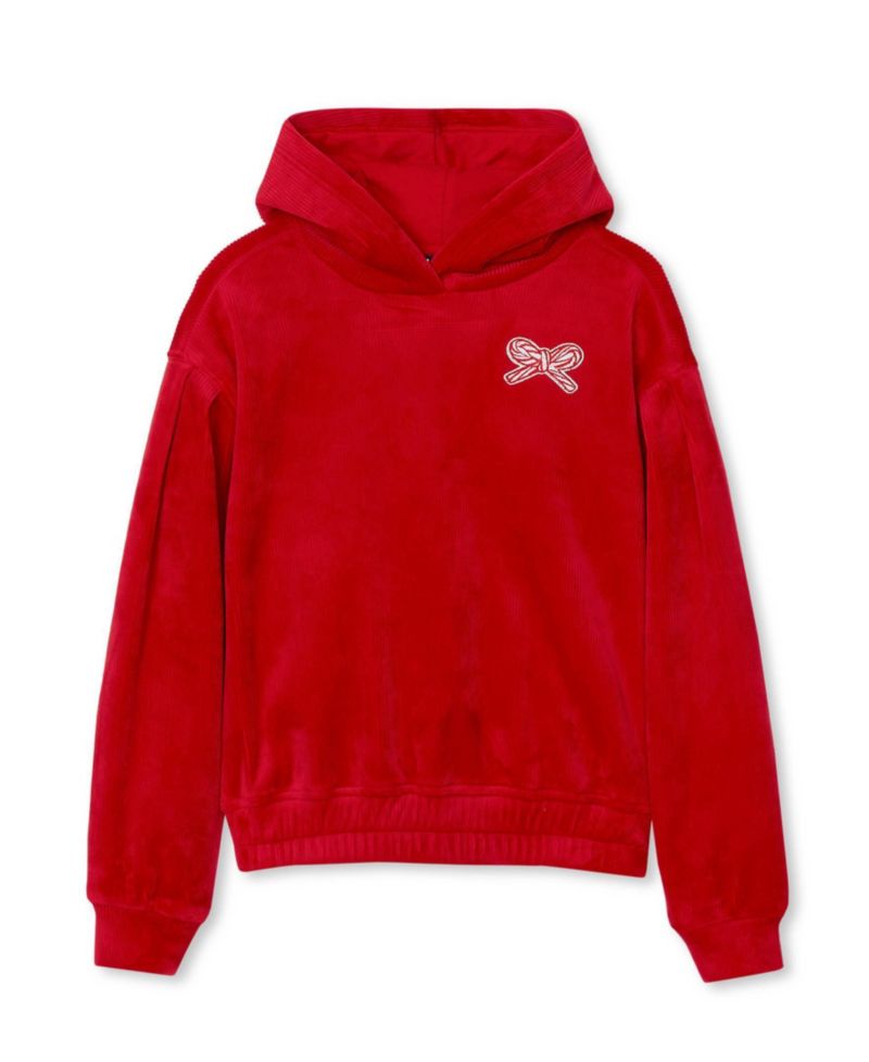 Girls' 4-16 Plush Long-Sleeve Drop-Shoulder Hoodie