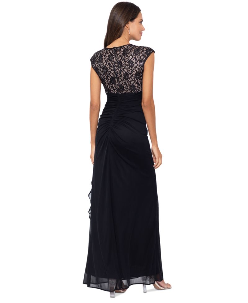 Betsy & Adam Women'sCut-Out Lace Combo Gown