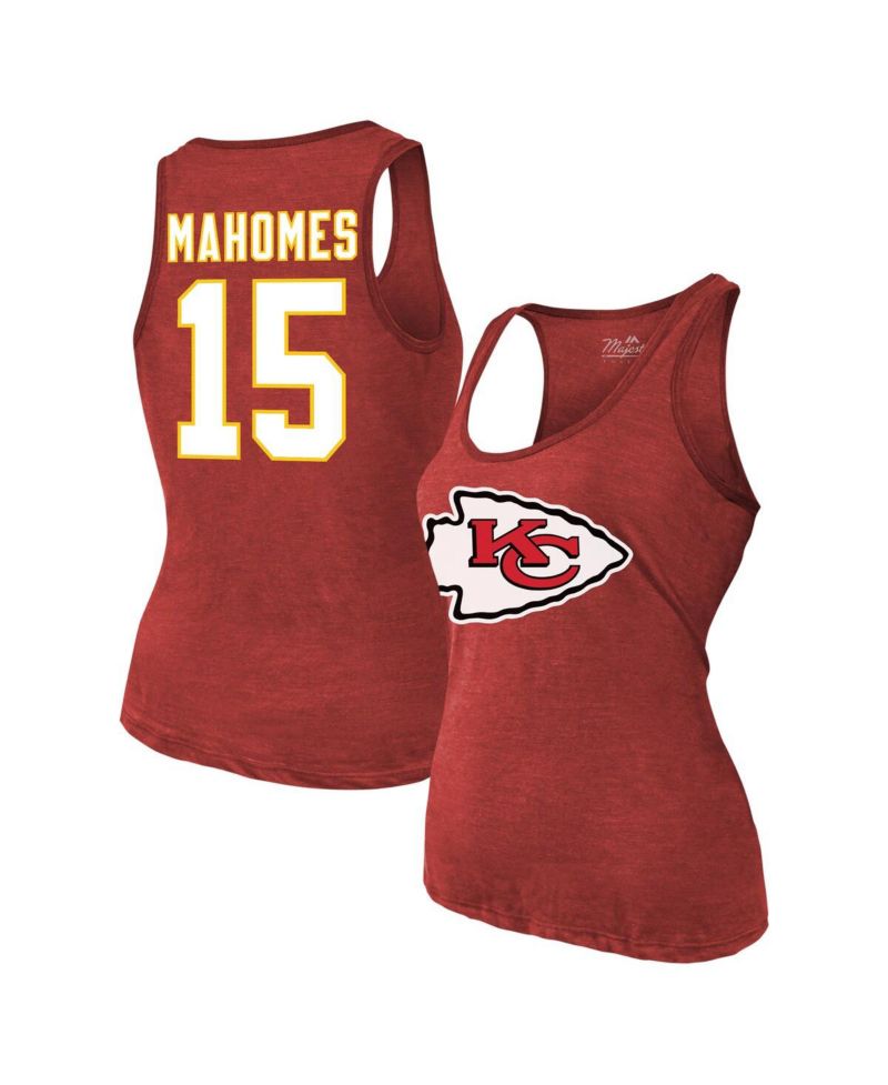 Women's Patrick Mahomes Red Kansas City Chiefs Name & Number Tri-Blend Tank Top