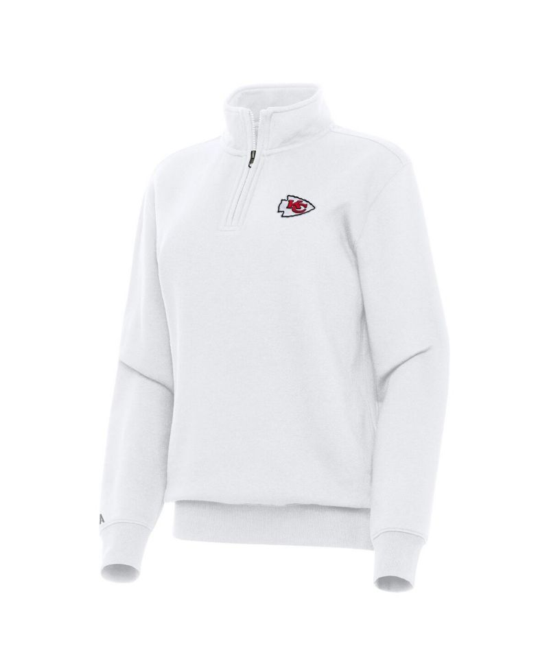 Women's White Kansas City Chiefs Victory Quarter-Zip Top