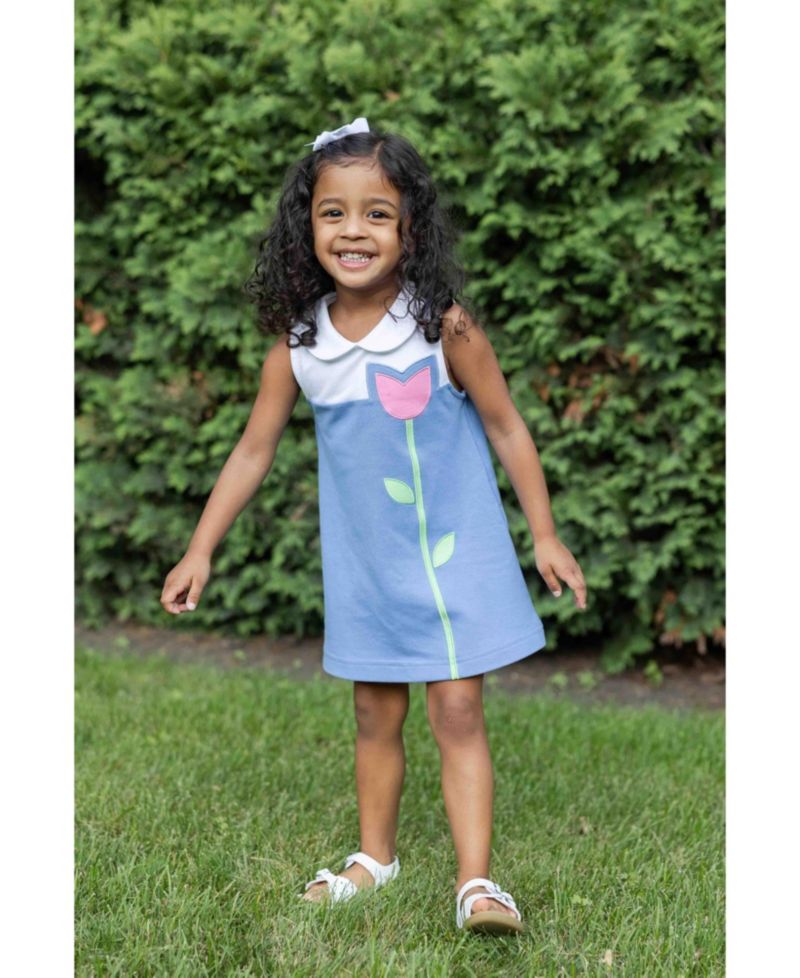 Big Girls Pique Knit Dress with Tulip