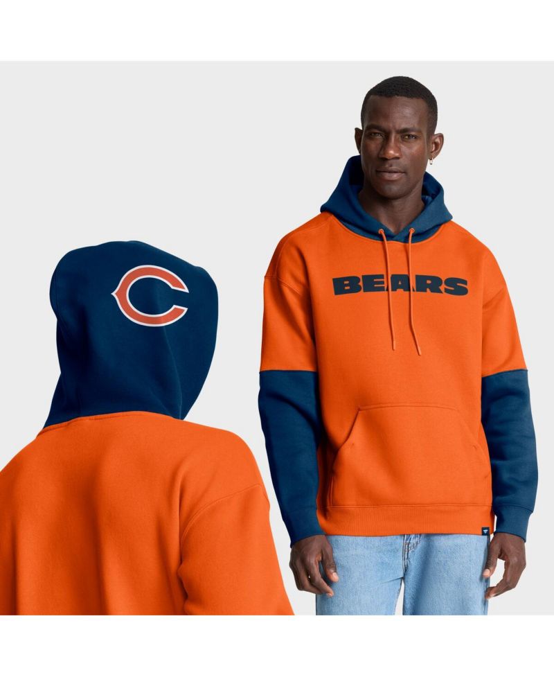 Men's Orange Chicago Bears Helmet Pullover Hoodie