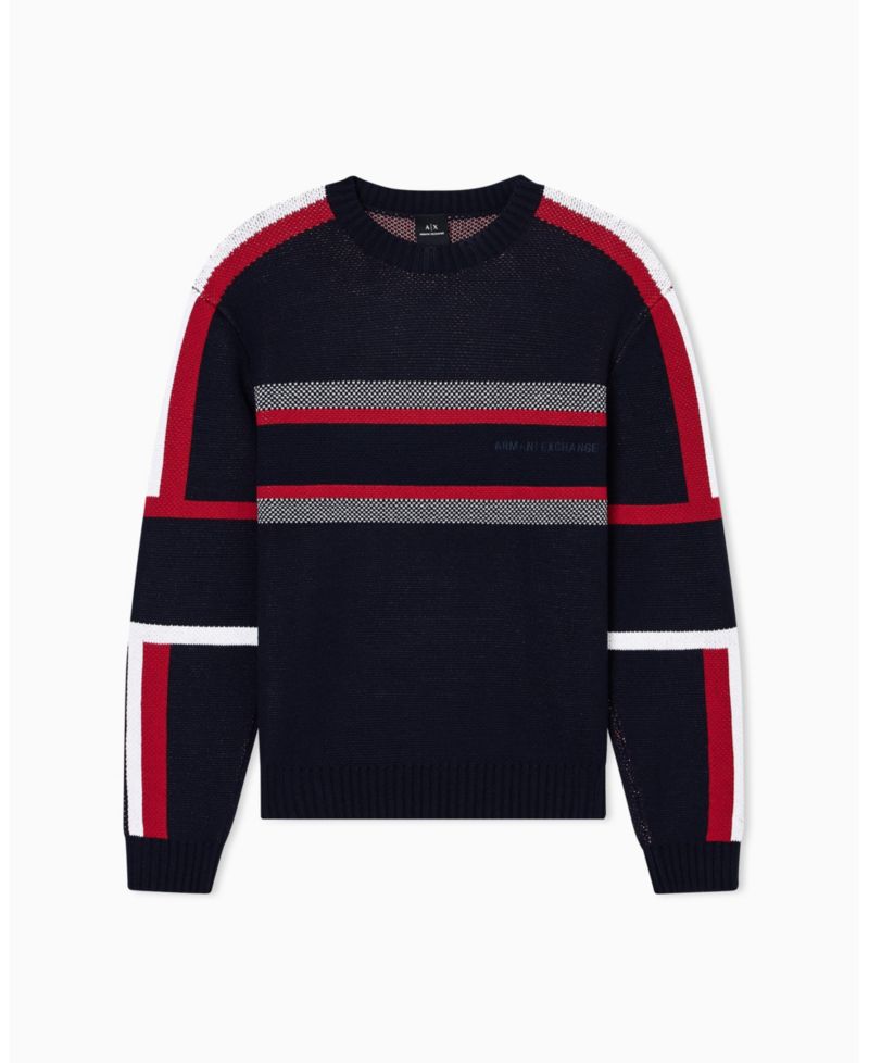 Men's Color Block Tape Sweater