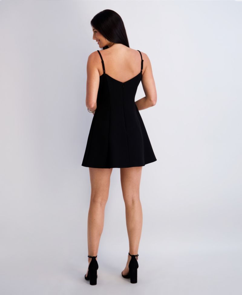 Women's 3D Floral Applique Detail Mini Dress