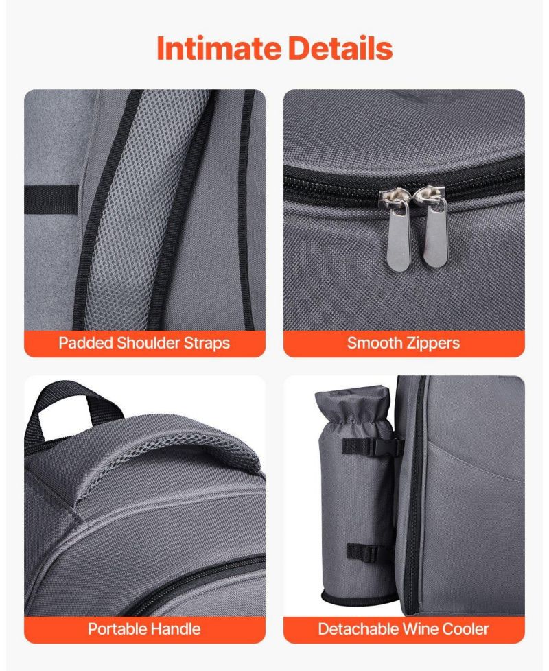 2-Person Picnic Backpack with Insulated Cooler, Blanket and Tableware Set