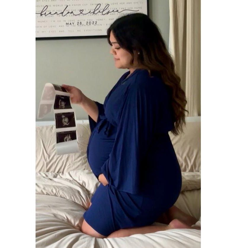 Women's Navy Blue Delivery/Nursing Robe