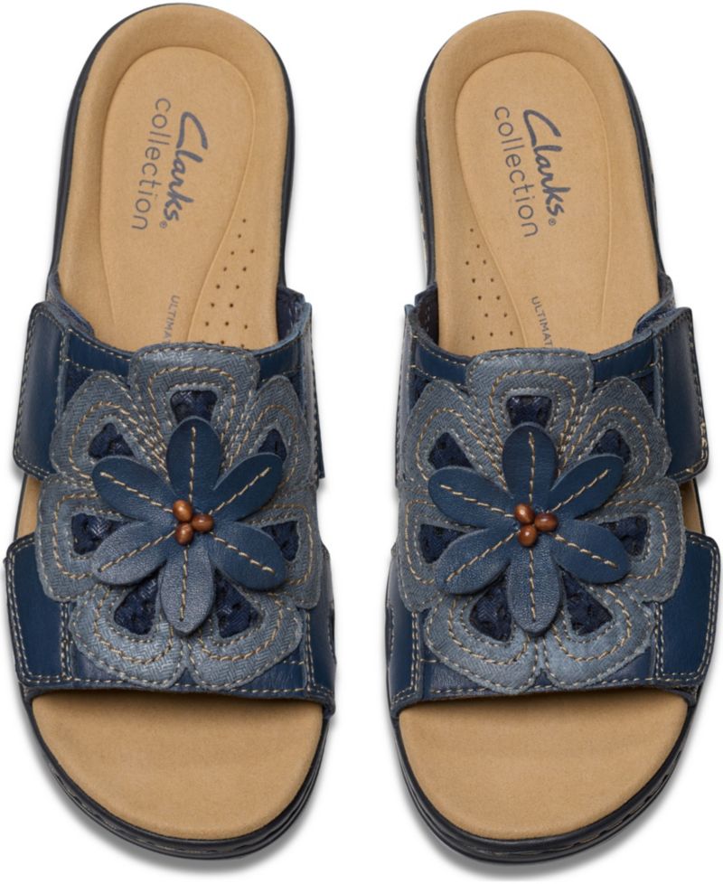 Merliah2 Belle Flower Leather Wedge Sandals