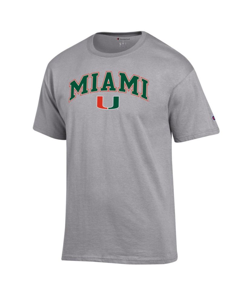 Men's Orange Miami Hurricanes Arched Logo T-Shirt