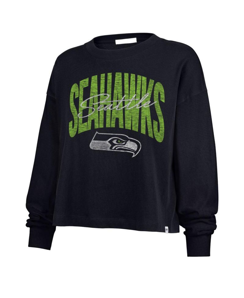 Women's College Navy Seattle Seahawks Muse Sydney Long Sleeve T-Shirt
